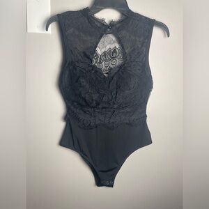 Elegant Black Lace Bodysuit
